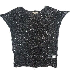 Sequined Black top Large by YA LOS ANGELES. sexy peek-a-boo‎ sides  Party  Out
